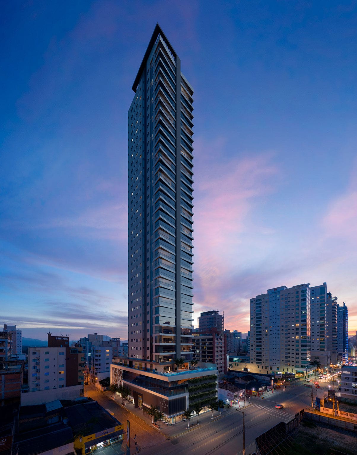 Apartamento 3 suítes mobiliado no Shard Tower, Meia Praia, Itapema